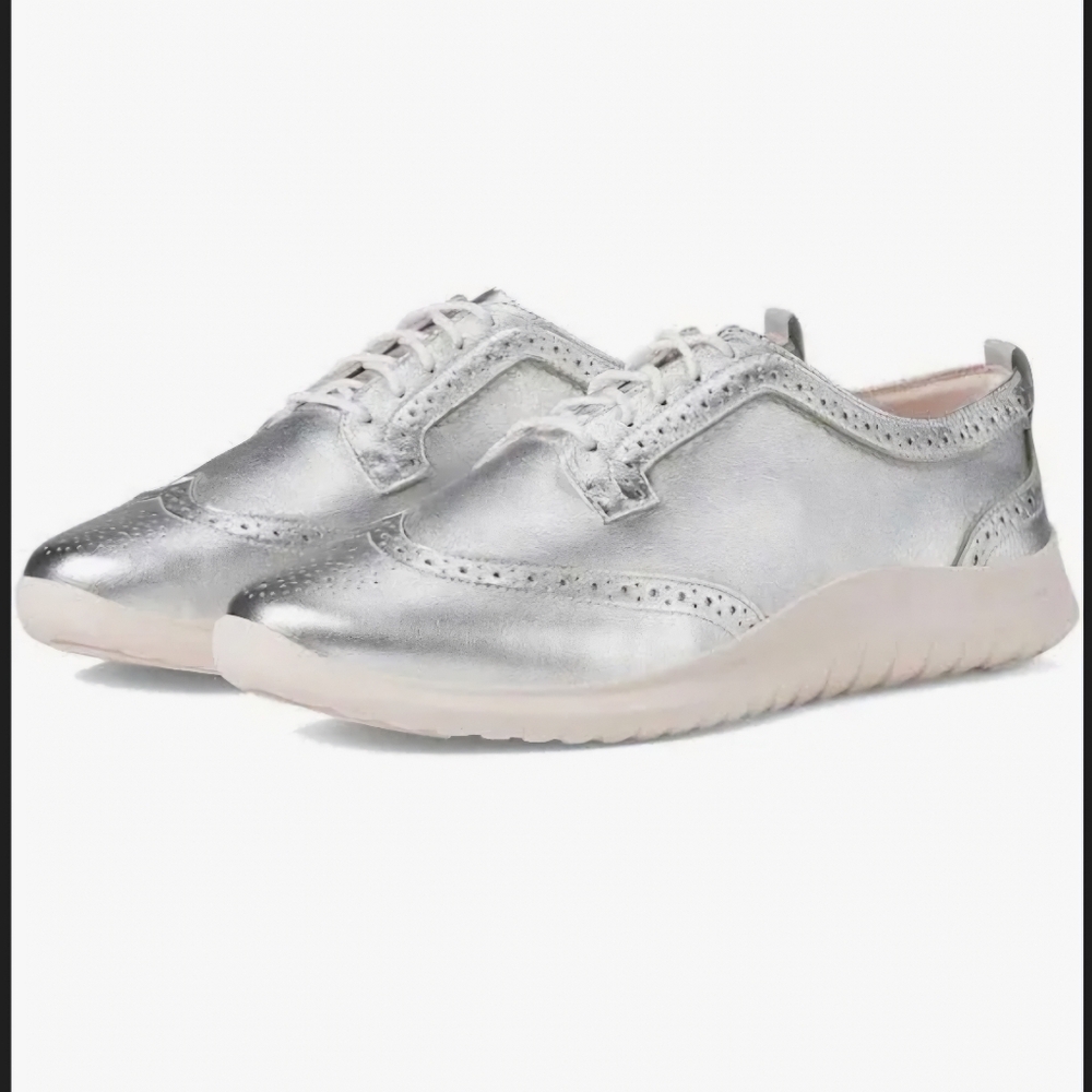 Cole Haan Merit Wingtip Oxford Comfort Flowerfoam Work Shoes Silver Size 9.5 NIB